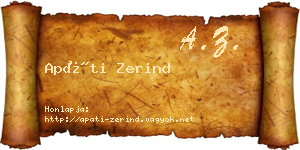 Apáti Zerind névjegykártya